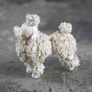 Regal White Spaghetti Porcelain Poodle Dog, mid century modern, vintage